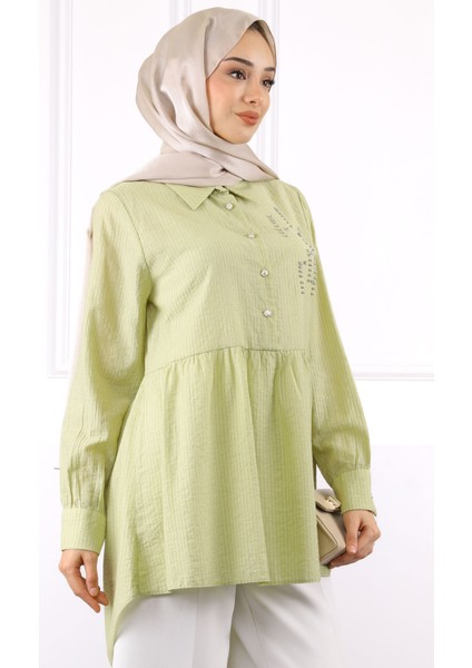 Mint Yeşili Taş Detaylı Tunik fırsatları