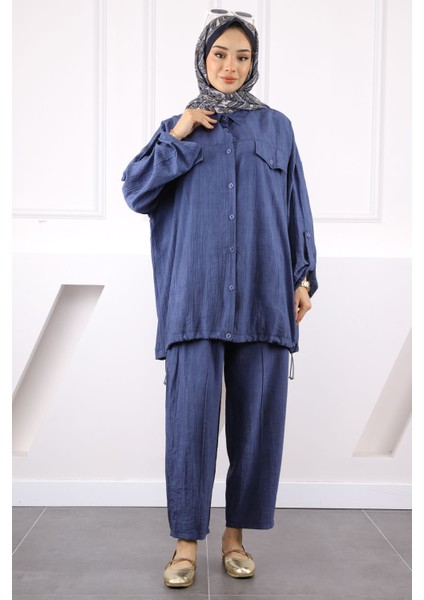 Indigo Tunik Pantolonlu Takım