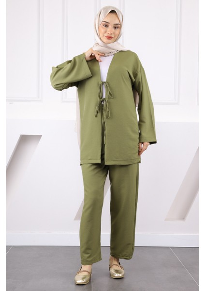 Haki Kimono Pantolonlu Modal Takım fiyatları