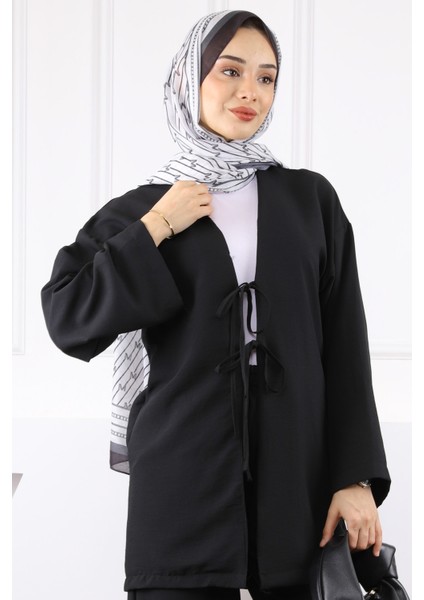 Siyah Kimono Pantolonlu Modal Takım fırsatları