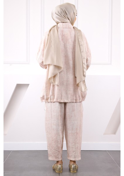 Bej Tunik Pantolonlu Takım modelleri
