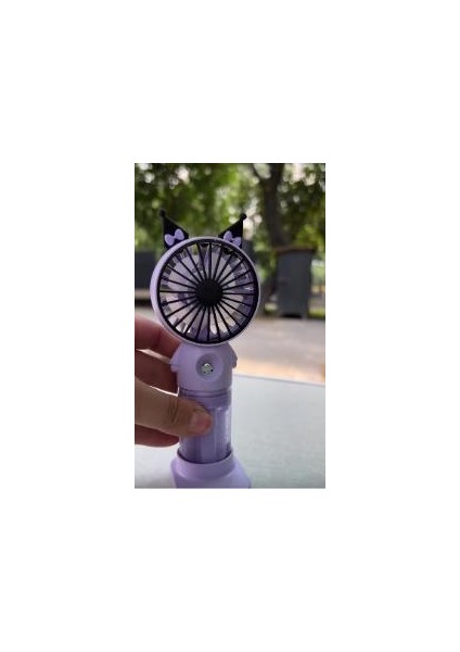 Fan Sulu El Fanı Kuromi Telefon Tutucu Şarjlı Vantilatör USB Şarj Taşınabilir Masa Üstü