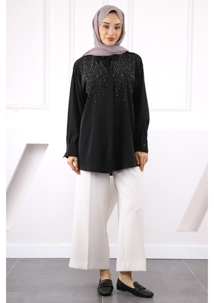 Siyah Ön Taşlı Gömlek fiyatları