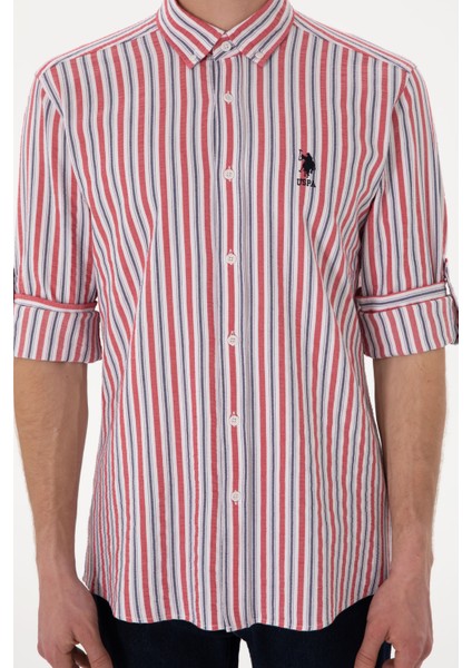 Erkek Kırmızı Gömlek Desenli 50306326-VR030