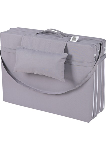 ŞEZLONG MİNDERİ KAMP MİNDERİ FERMUARLI ŞAPKALI 4 CM (GRİ)