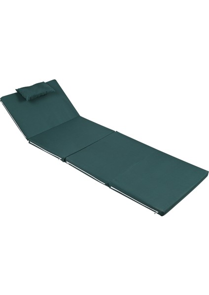 ŞEZLONG MİNDERİ KAMP MİNDERİ FERMUARLI ŞAPKALI 4 CM (YEŞİL)