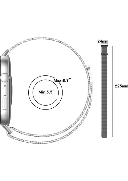 Huawei Watch Fit 4 Pro/Fit 4/Fit 3 ile Uyumlu Kordon Kayış Metal Hasır Örgü Çelik Kordon
