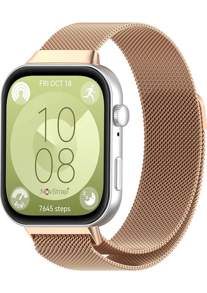 Huawei Watch Fit 4 Pro/Fit 4/Fit 3 ile Uyumlu Kordon Kayış Metal Hasır Örgü Çelik Kordon