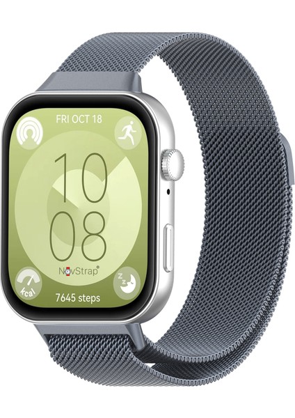 Huawei Watch Fit 4 Pro/Fit 4/Fit 3 ile Uyumlu Kordon Kayış Metal Hasır Örgü Çelik Kordon