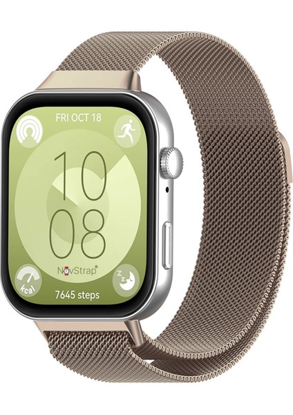 Huawei Watch Fit 4 Pro/Fit 4/Fit 3 ile Uyumlu Kordon Kayış Metal Hasır Örgü Çelik Kordon