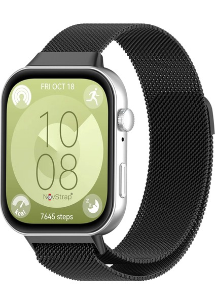 Huawei Watch Fit 4 Pro/Fit 4/Fit 3 ile Uyumlu Kordon Kayış Metal Hasır Örgü Çelik Kordon
