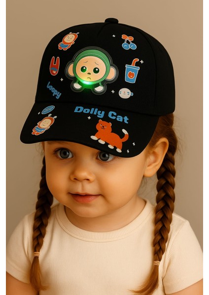 Karakterli Işıklı Unisex Çocuk Şapka