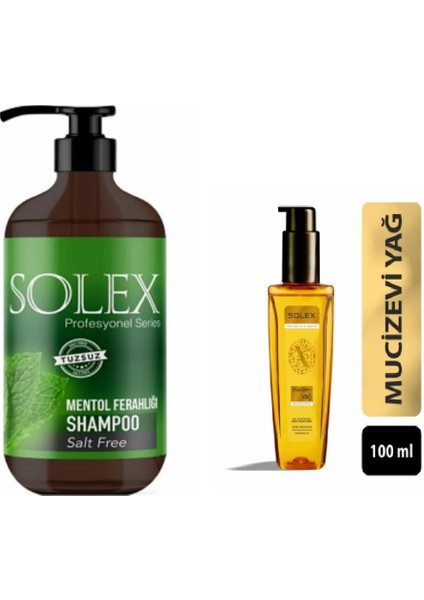Tuzsuz Professional Serıes Mentol Keratin Özlü Şampuan 1000 ml - Mucizevi Argan Keratin Serum 100 ml