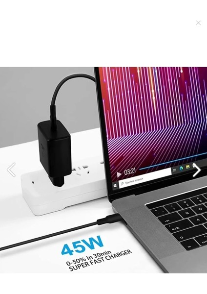 45W Pd Type-C Hızlı Şarj Adaptörü – Akıllı Güç Kontrolü – Güvenli ve hızlı şarj