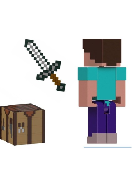 Minecraft Steve Figür Oyuncak Seti – 8 cm Kılıç ve Üretim Masası Aksesuarl modelleri