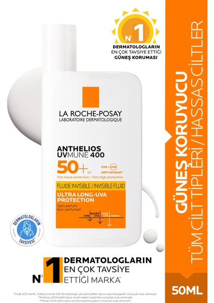 La Roche Posay Anthelios Invisible Fluid Spf 50 Güneş Kremi 50 ml