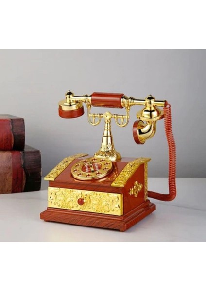 Nostaljik Telefon Müzik Kutusu Çekmeceli Takı Kutusu
