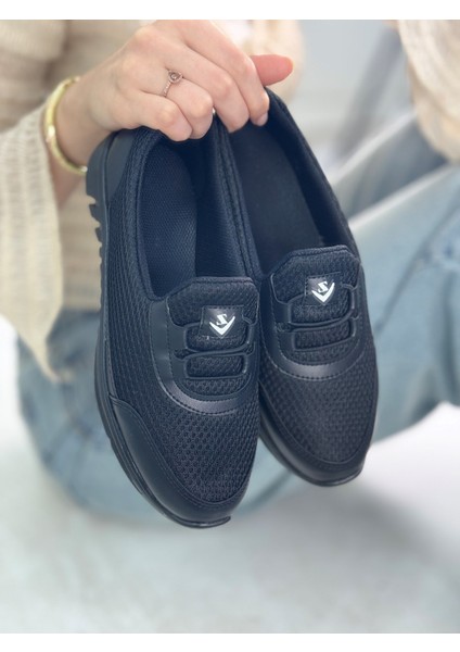 Günlük Kadın Spor Ayakkabı Lastik Bağcık Fileli Hava Alabilen Rahat Kaymaz Taban Sneaker 3005