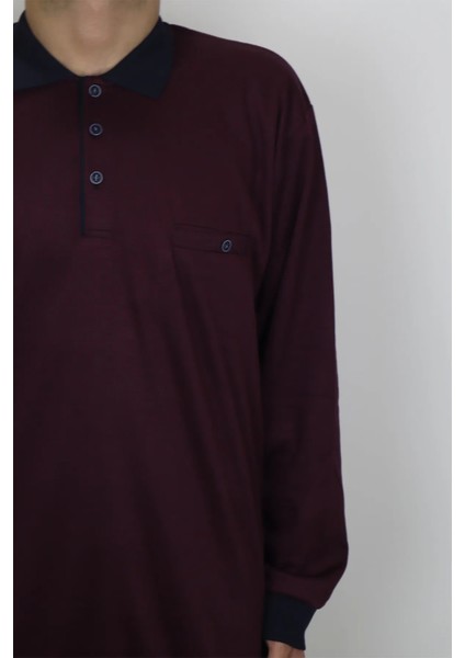 Fistan Store Erkek Klasik Kesim Rahat Kalıp Tek Cepli Polo Yaka Kışlık Battal Kazak