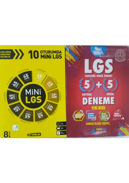 8. Sınıf 10 Oturumda Mini Lgs Hız Yayınları+Sıradışı Analiz Yayınları 5+5 Sayısal- Sözel Deneme