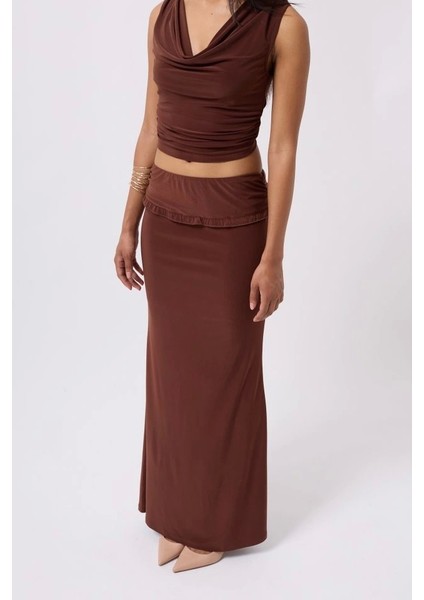 Katlama Bel Detay Maxi Etek modelleri