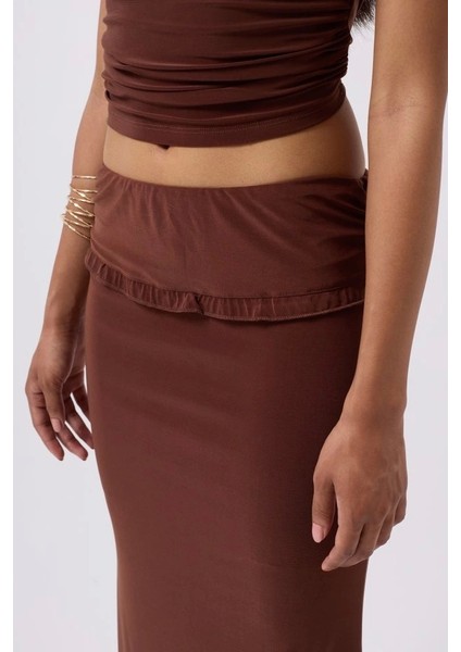 Katlama Bel Detay Maxi Etek fırsatları
