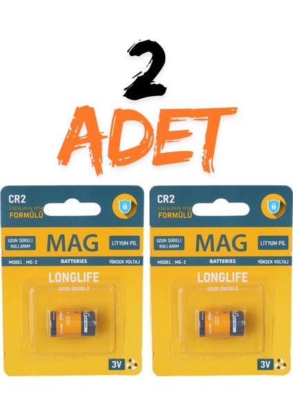 2 Adet Cr2 3 Volt Lityum Pil Fotoğraf Makinesi Pili-Uzun Ömürlü SKT-2034 Işık Ölçer El Feneri