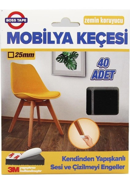 Mobilya Keçesi Sese ve Çizilmeye Son Yapışkanlı 25MMX40AD-KARE indirimleri