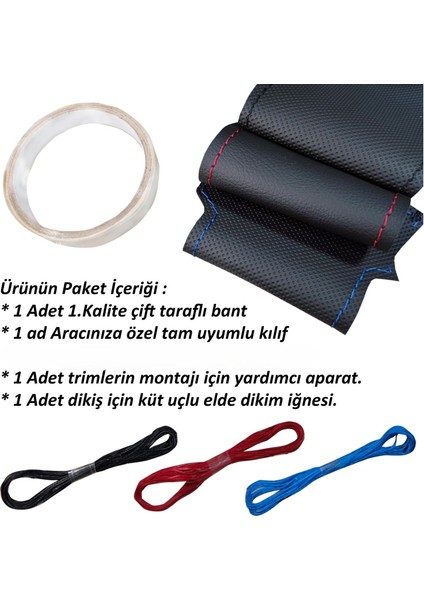 Togg Araca Özel Dikmeli Direksiyon Kılıfı Nokta Düz Siyah Dikişli fırsatları