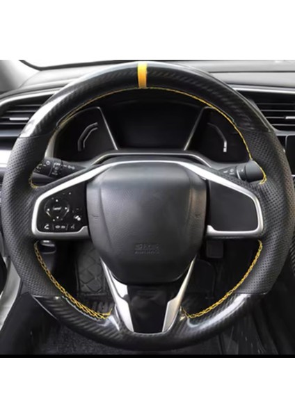 Honda Civic Fc5 Araca Özel Direksiyon Kılıfı (5d Kristal Karbon Nokta)