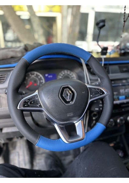 Direksiyon Kılıfı Düz Mavi Deri Dikişli Dikmeli Direksiyon Kılıfı Siyah Dikişli 11 cm modelleri