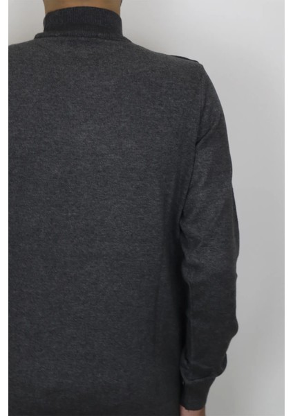 Fistan Store Erkek Düz Spor Kesim Normal Kalıp Yarım Balıkçı Yaka Kışlık Kazak fırsatları