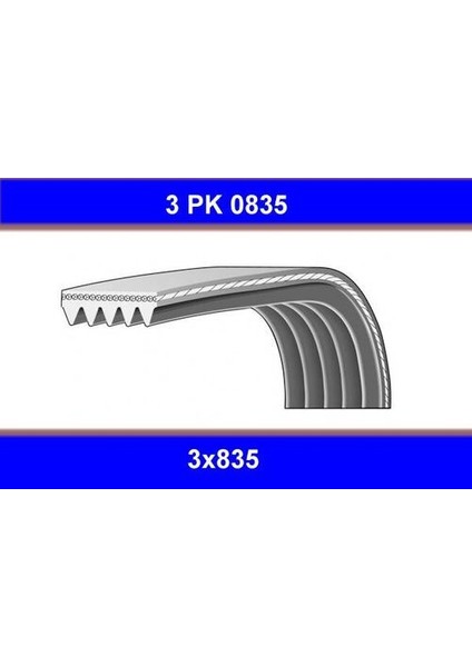 3PK0835 Kanallı Kayış Toyotanissanrenault R19-MEGANE 95-00 1,4-1,6-8V