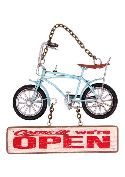 Dekoratif Metal Kapı Yazısı Bisiklet Kapı Süsü Hediyelik