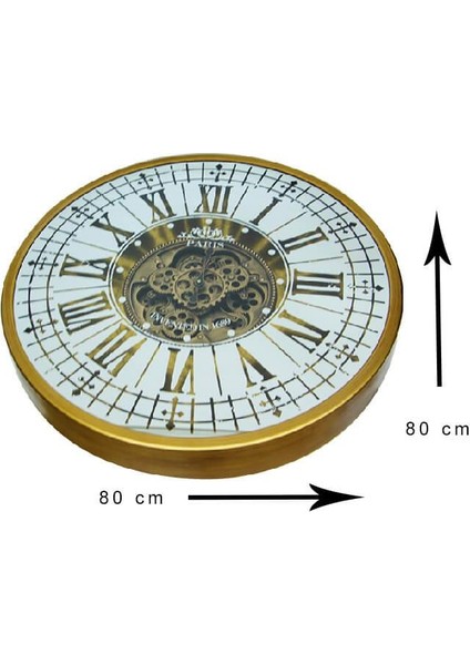 Yuvarlak Roma Rakamlı Goldoksit Çarklı Metal Duvar Saati fiyatları