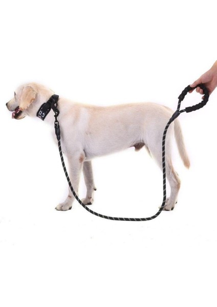 Köpekler Için Gezdirme Tasması Reflektörlü 130 cm Halat Orta ve Büyük Boy Köpekler Için Siyah fırsatları