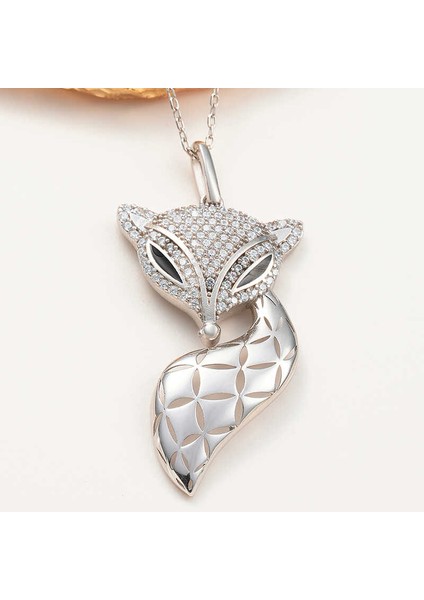 925 Ayar Gümüş Tilki Kadın Kolye