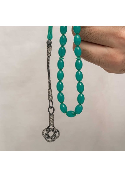 Gümüş Kazaz Püsküllü Sıkma Kehribar Tesbih fırsatları