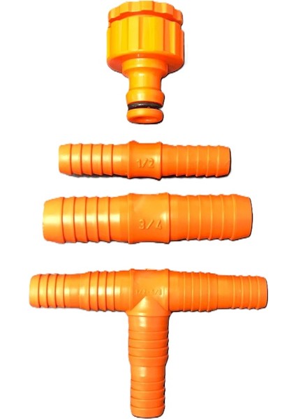 Bahçe Hortum 1/2 - 3/4 Çeşme Musluk Bağlantı Aparat Seti 1/2 - 3/4 Hortum Üç Yönlü T Bağlantı Aparatı 1/2-5/8