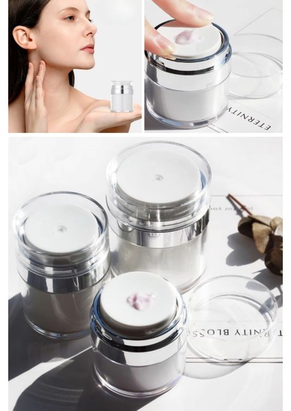 Hava Pompalı Doldurulabilir Vakumlu Krem, fondoten Sıvı Kozmetik Ürün Şişesi