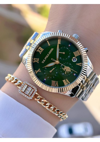 U.s.polo Assn Çelik Kordon Iç Fonksiyonları Aktif 5 Atm 2 Yıl Garantili Kadın Kol Saati UA.2040.S08