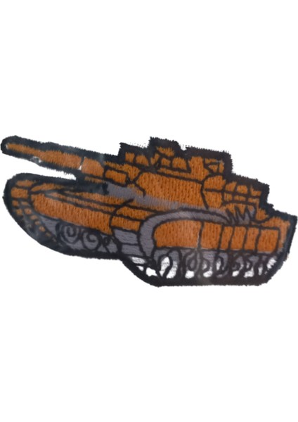 Aplike Ütü Ile Yapışan Tank Turuncu Arma 4x3 cm