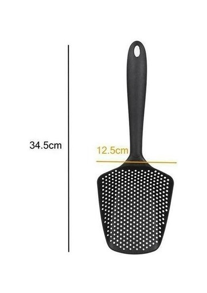 Isıya Dayanıklı Plastik Süzgeçli Kızartma ve Sebze Haşlama Kepçesi