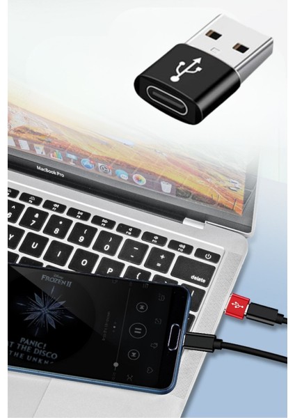 Usb'den Type-C 'ye Dönüştürücü Adaptör Veri Aktarımı Sağlayıcı Şarj Data Çevirici