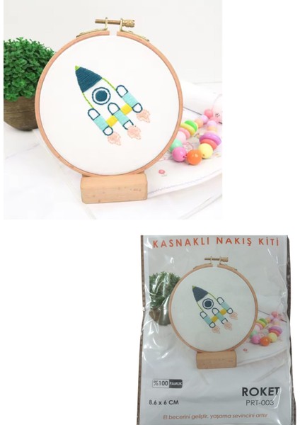 Nakış Kitleri Kasnaklı 8.6 x 6 cm Roket