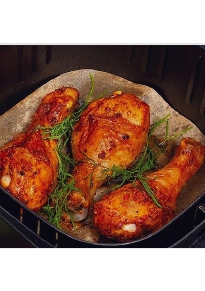 50 Adet Air Fryer Pişirme Kağıdı Yağ Su Geçirmez Yapışmaz Deliksiz Düz Kare Model