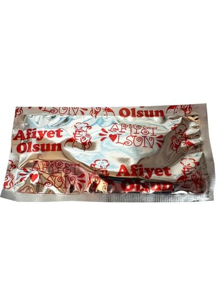 Tek Kullanımlık Islak Mendil Paket - Afiyet Olsun Yazılı Baskılı Poşet / 1000 Adet / Koli