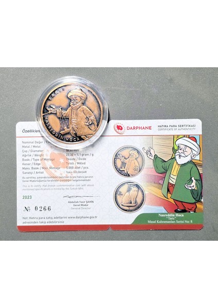 Nasrettin Hoca - Tartı - Masal Kahramanları Serisi No.8 Bronz Hatıra Parası Sertifikalı