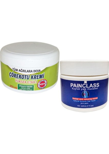 Çörek Otu Kremi Büyük Xlboy 200 ml Green - 150 ml Kuyruk Yağı Kremi Masaj Seti