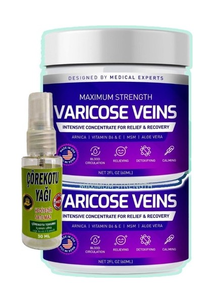 Pharmapulse Varicose Veins Purple Bakım Kremi 100 ml x 2 Adet + Çörek Otu Yağı 30 ml